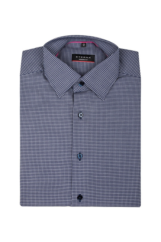 Eterna 8543 Navy Check Business Shirt