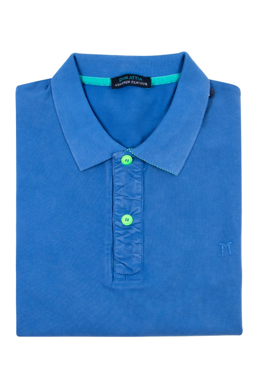 Dimattia Blue Knit Polo