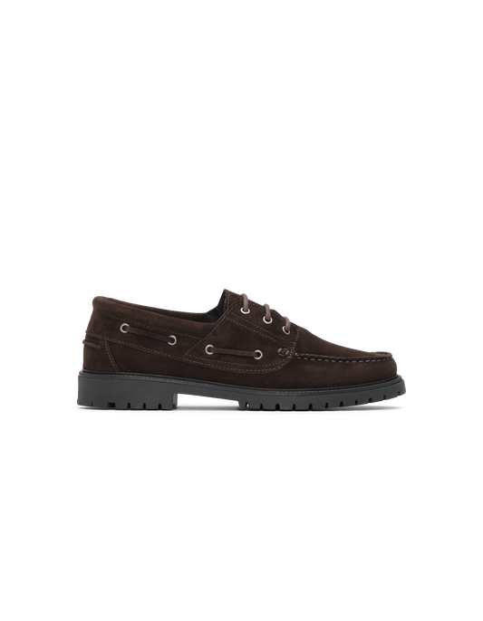 Les Deux Taylor Oil Suede Boat Shoe Turkish Coffee Brown