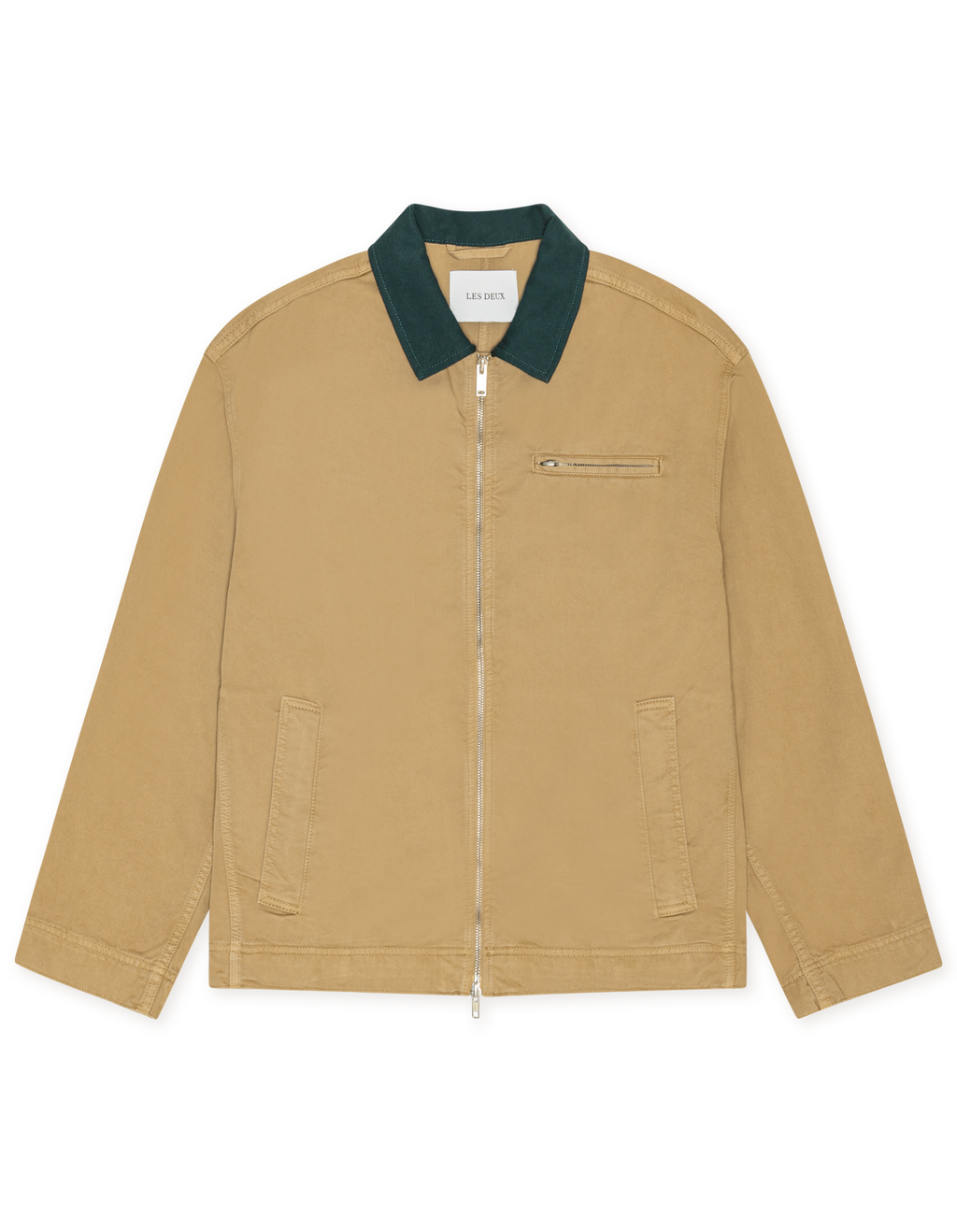 Les Deux Twill Zipper Jacket Incense Beige
