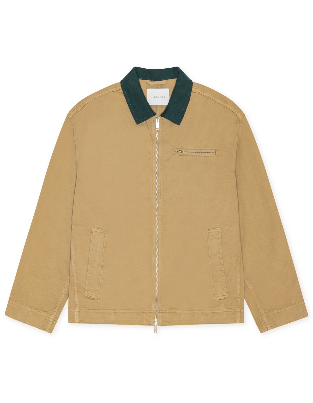 Les Deux Twill Zipper Jacket Incense Beige