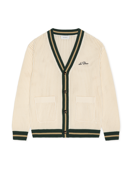 Les Deux Lace Knitted Cardigan Eggnog White