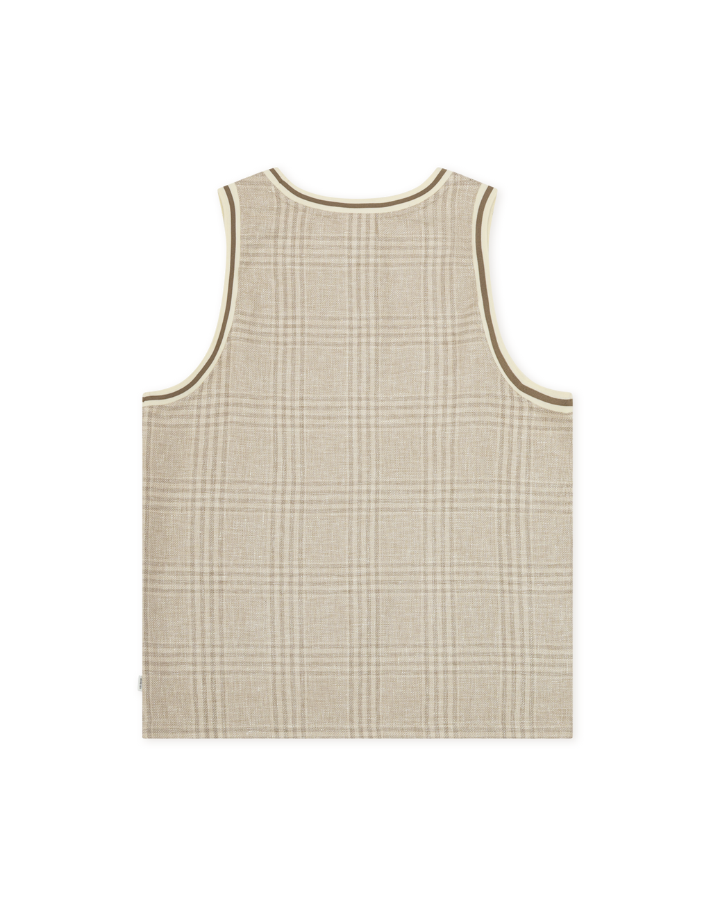 Les Deux Woven Check Tank Top Light Sand
