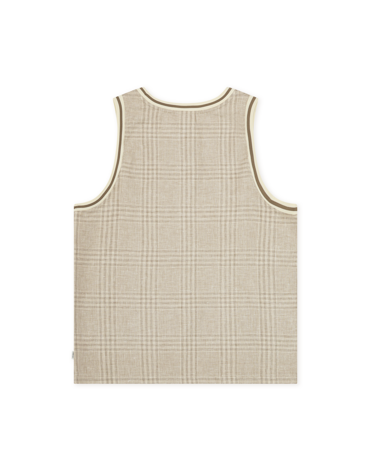 Les Deux Woven Check Tank Top Light Sand