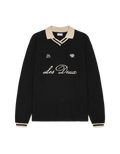 Les Deux Waffle LS Football Jersey Black
