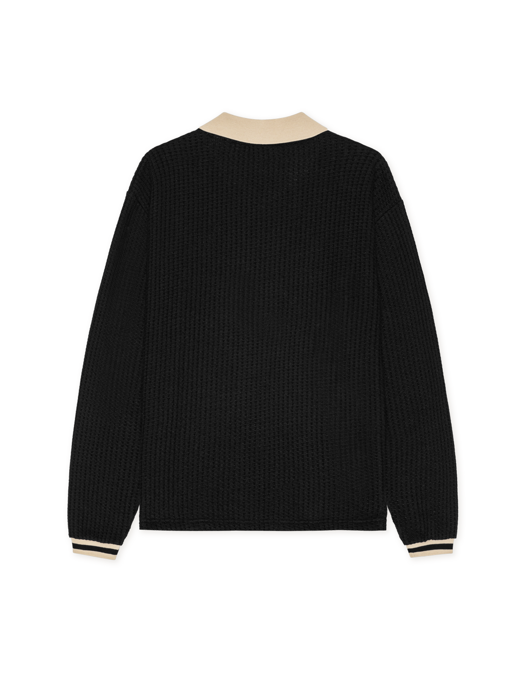 Les Deux Waffle LS Football Jersey Black