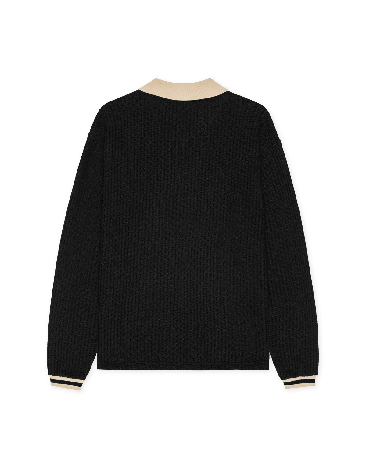 Les Deux Waffle LS Football Jersey Black