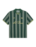 Les Deux Stripe Jacquard Football Jersey Pine Green
