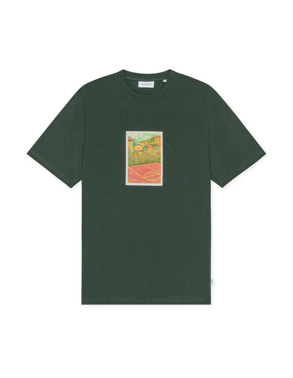 Les Deux Court T-Shirt Pine Green