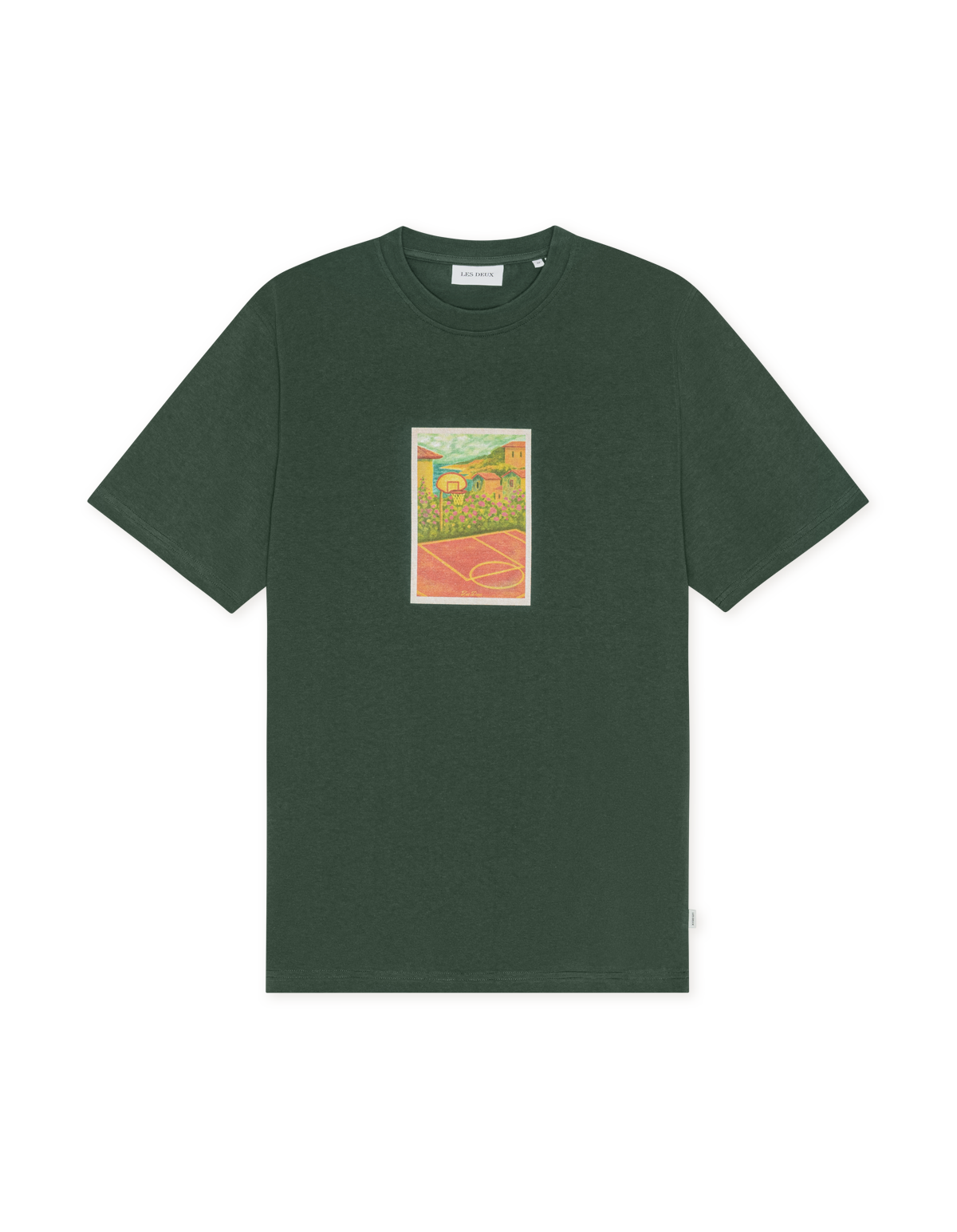 Les Deux Court T-Shirt Pine Green