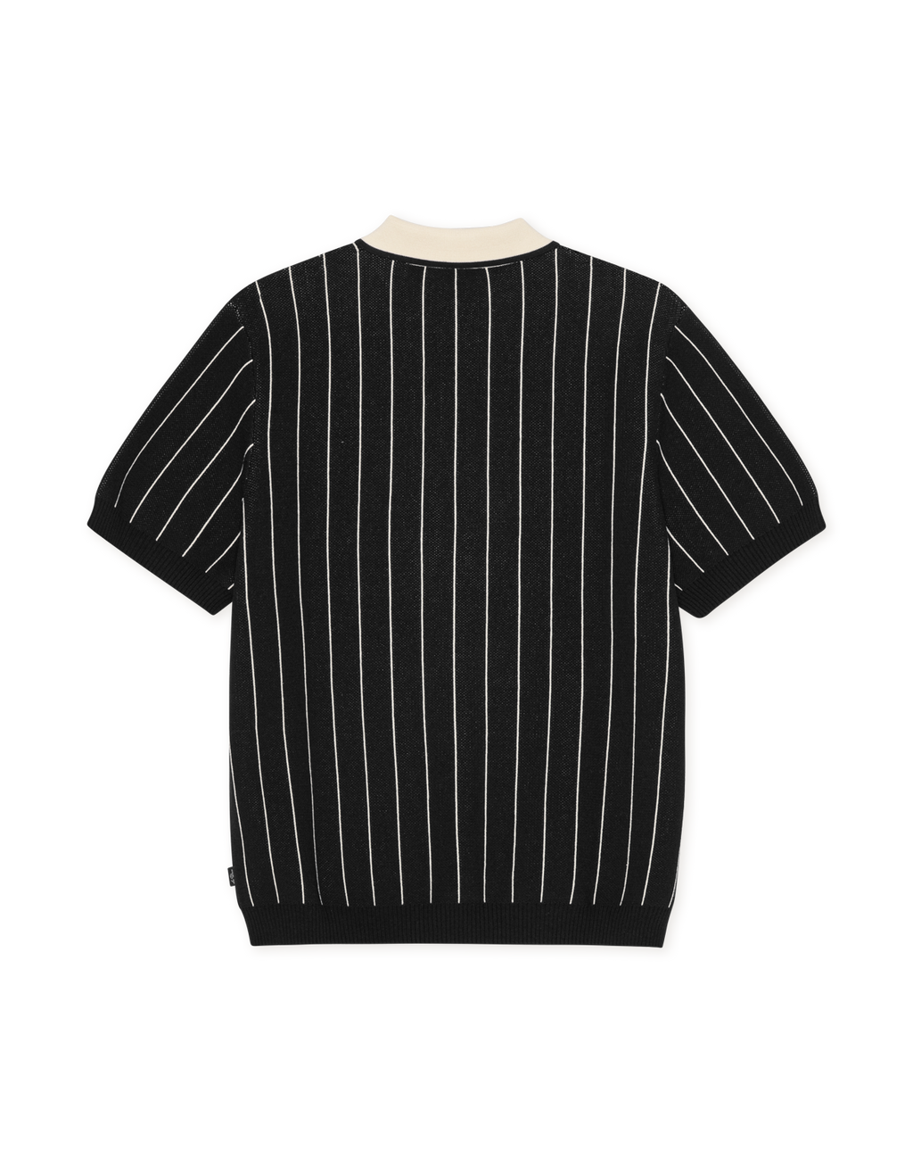 Les Deux Pinstripe Knitted Polo Black