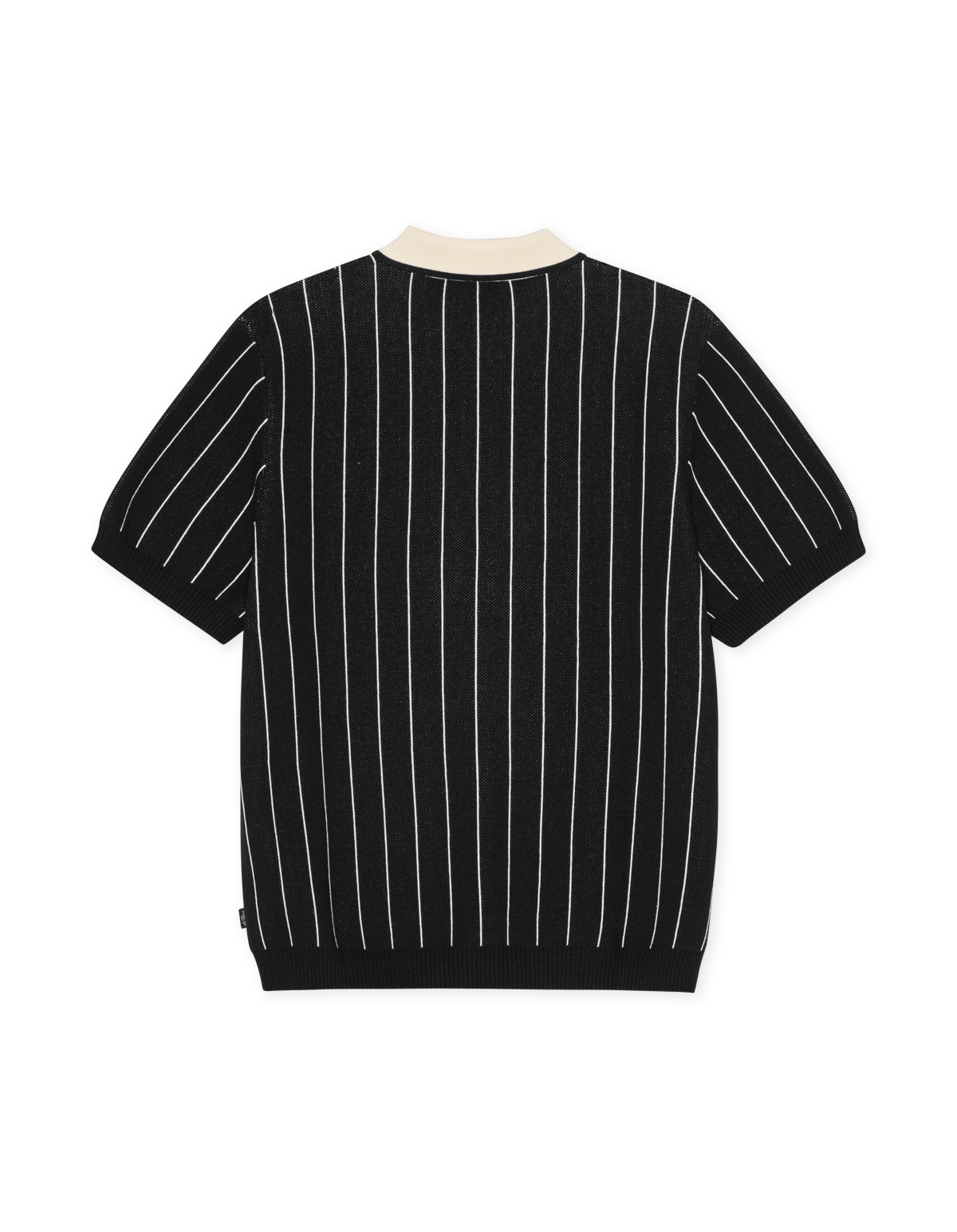 Les Deux Pinstripe Knitted Polo Black