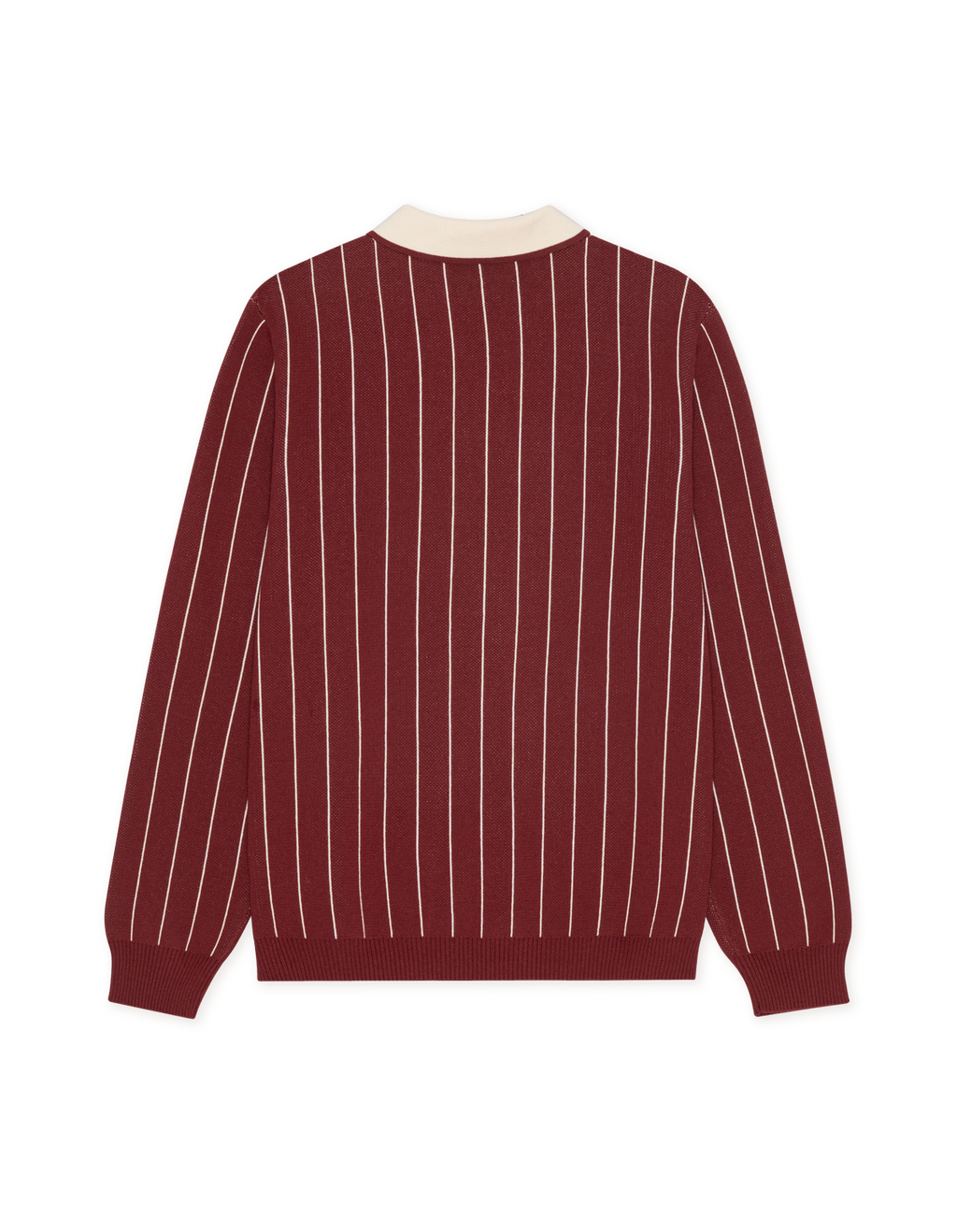 Les Deux Signature Knitted LS Polo Chocolate Truffle Red