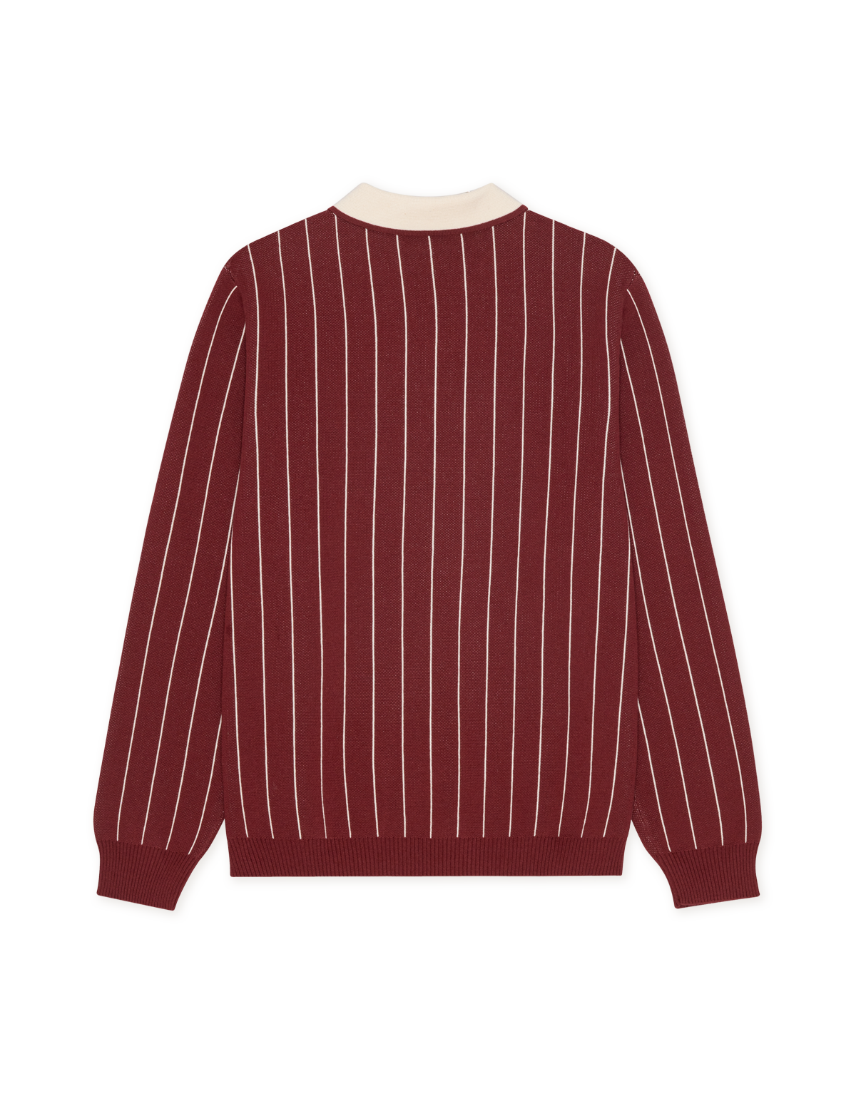 Les Deux Signature Knitted LS Polo Chocolate Truffle Red