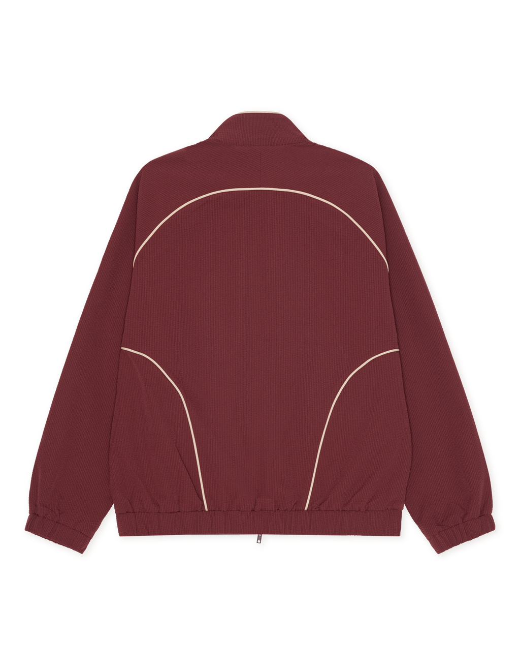 Les Deux Seersucker Track Jacket Chocolate Truffle Red