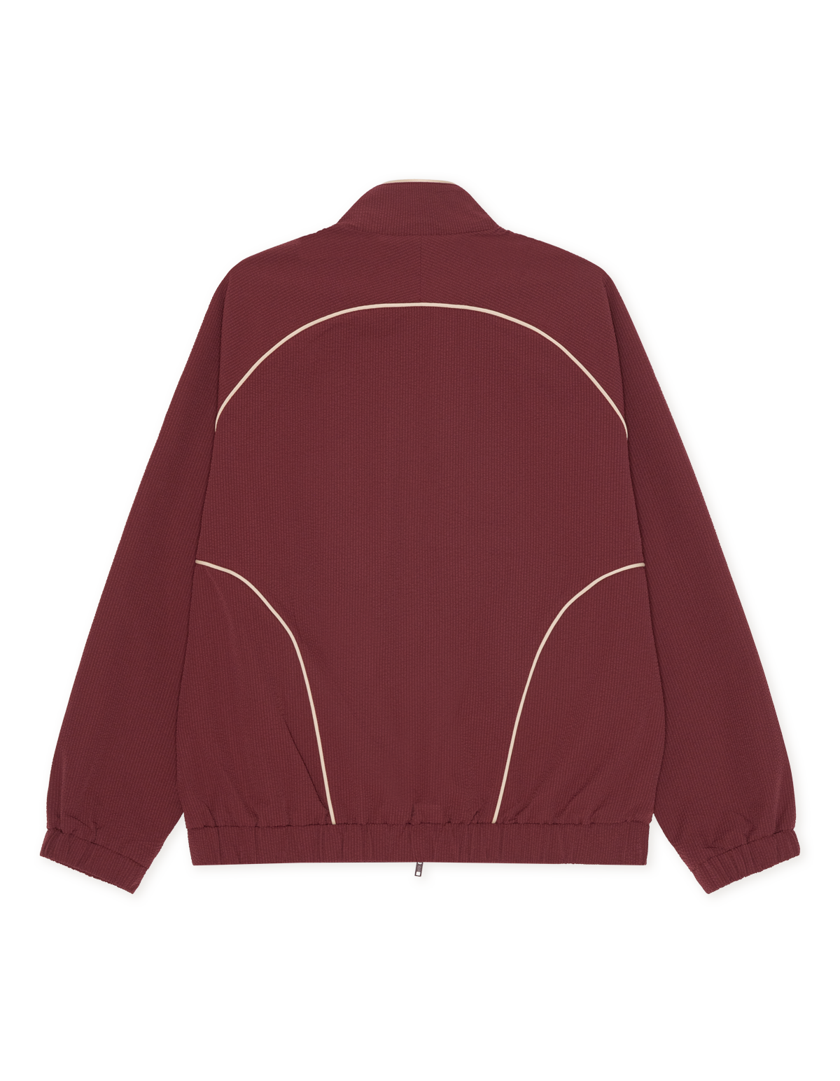 Les Deux Seersucker Track Jacket Chocolate Truffle Red