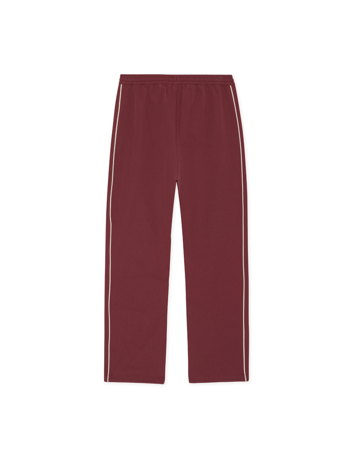 Les Deux Seersucker Track Pants Chocolate Truffle Red