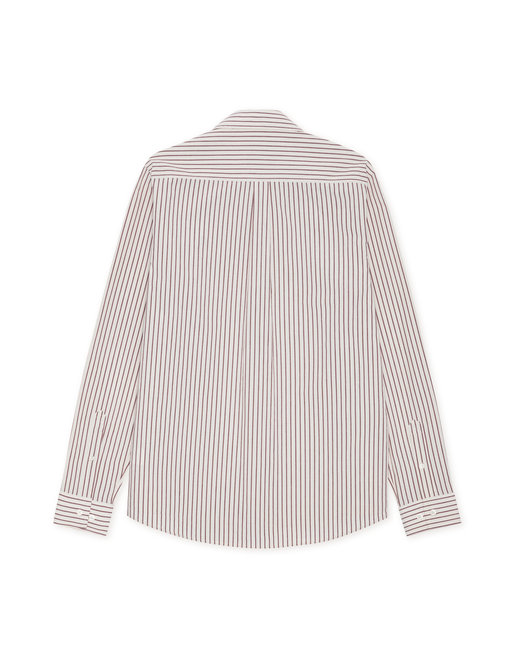 Les Deux Light Oxford Striped LS Shirt Chocolate Truffle Red