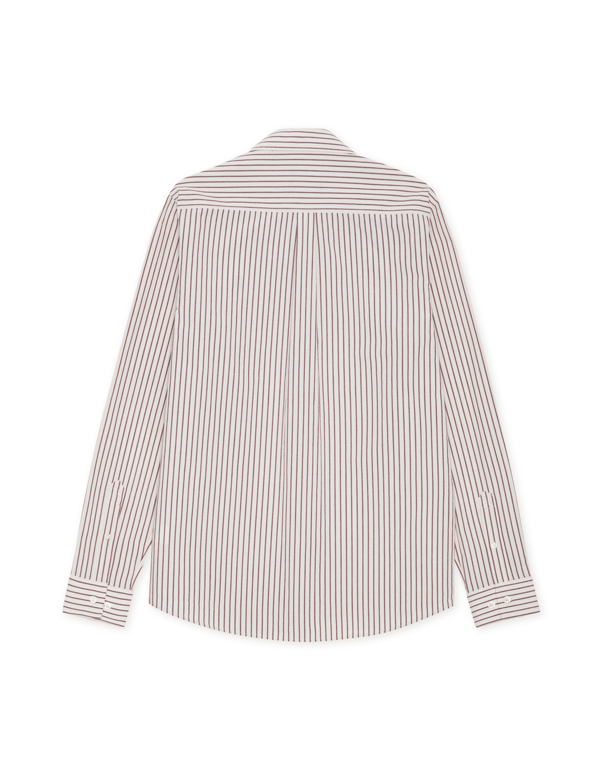 Les Deux Light Oxford Striped LS Shirt Chocolate Truffle Red
