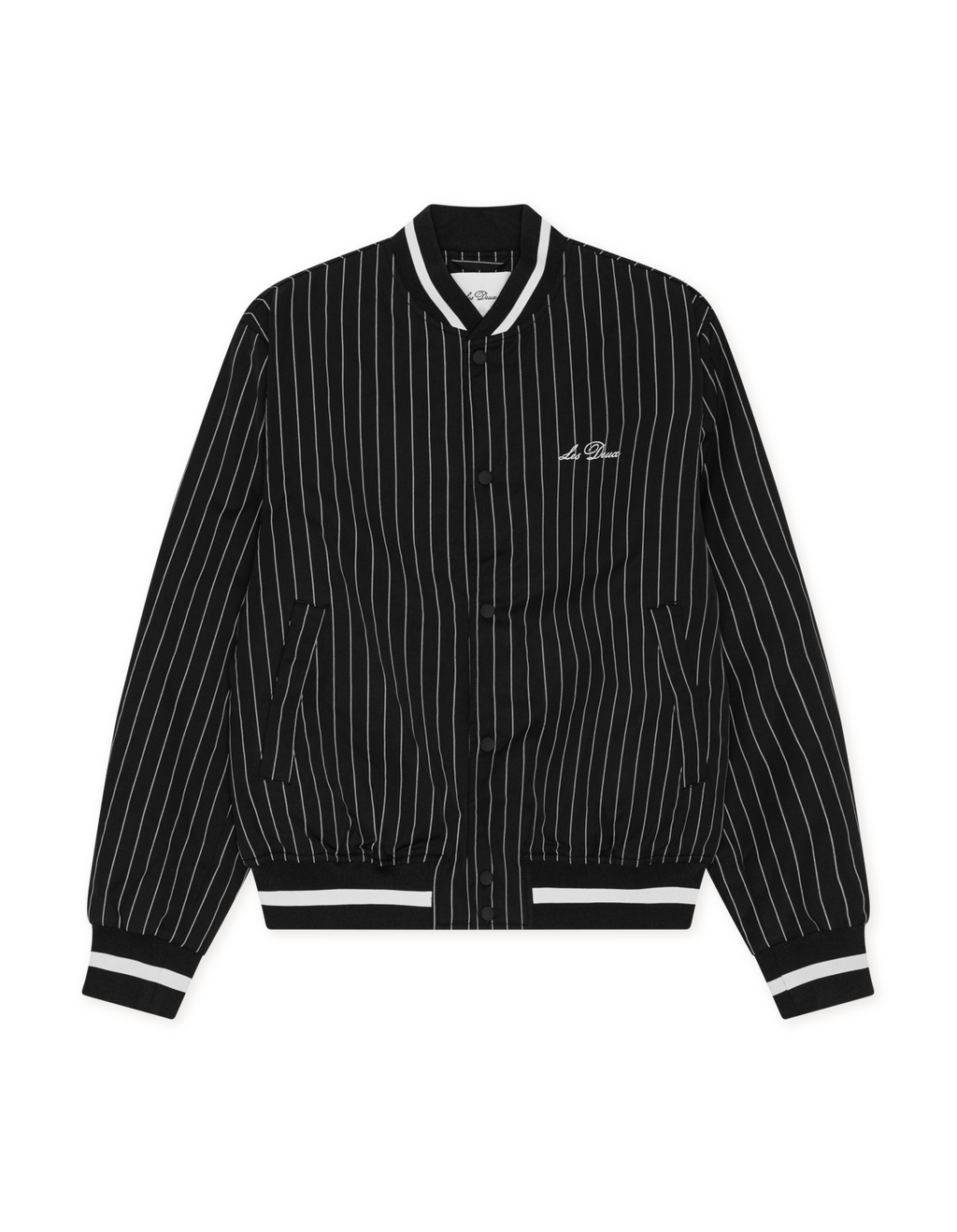 Les Deux Varsity Tech Pinstriped Jacket Black