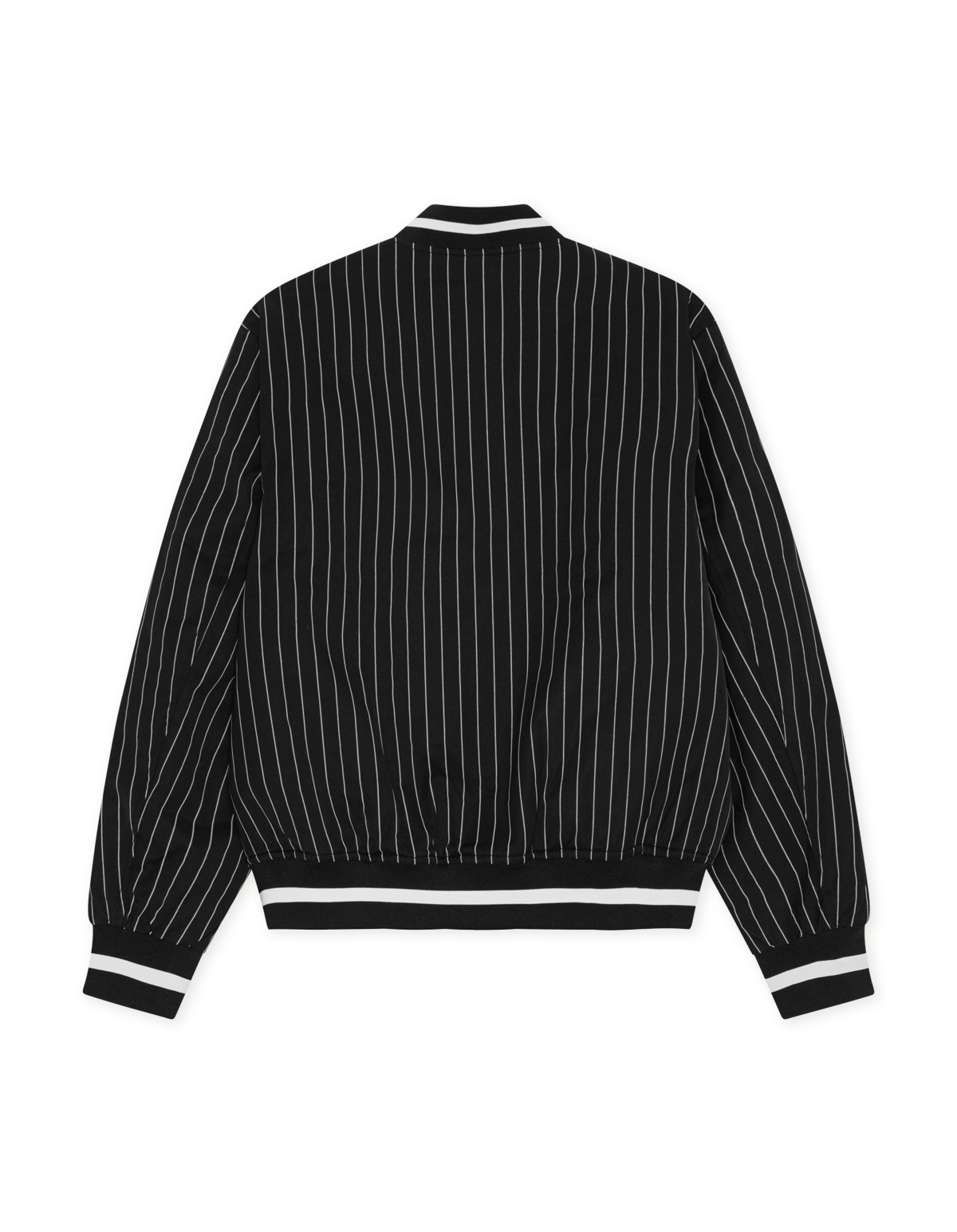 Les Deux Varsity Tech Pinstriped Jacket Black