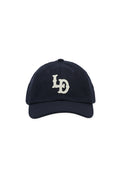 Les Deux Felt Logo Dad Cap Dark Navy