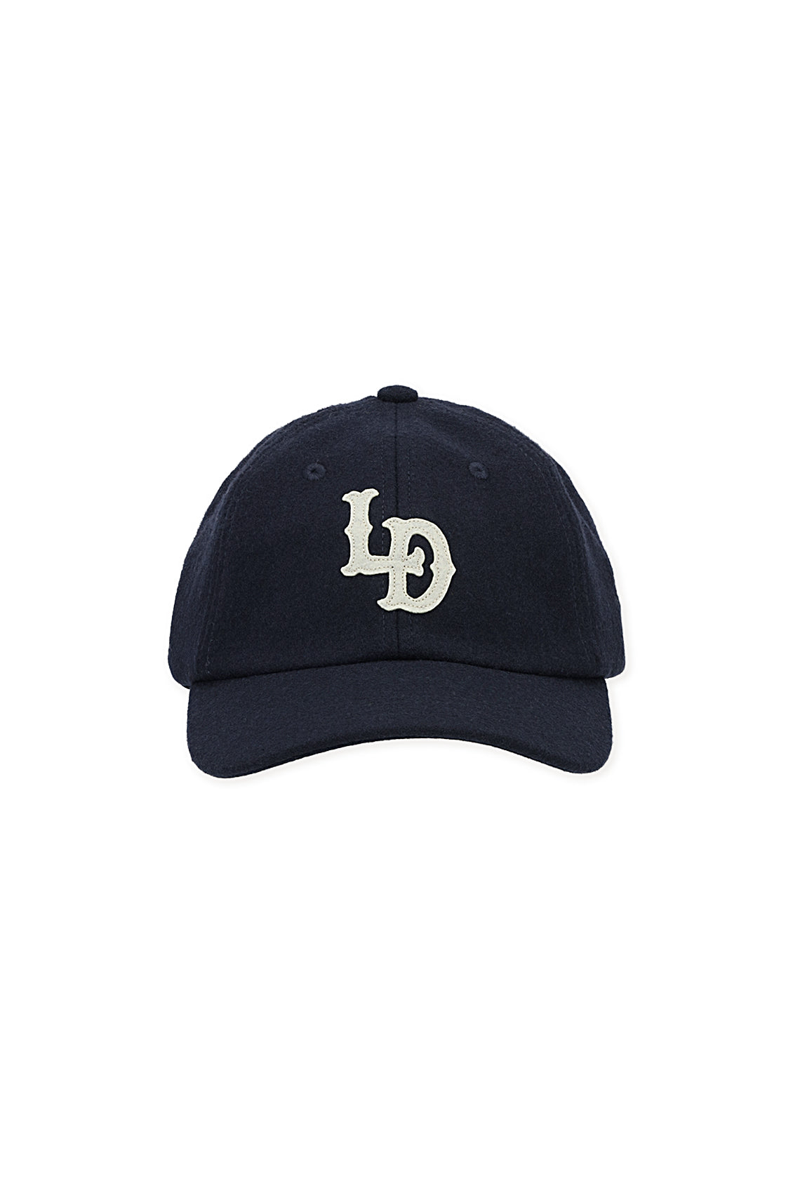 Les Deux Felt Logo Dad Cap Dark Navy