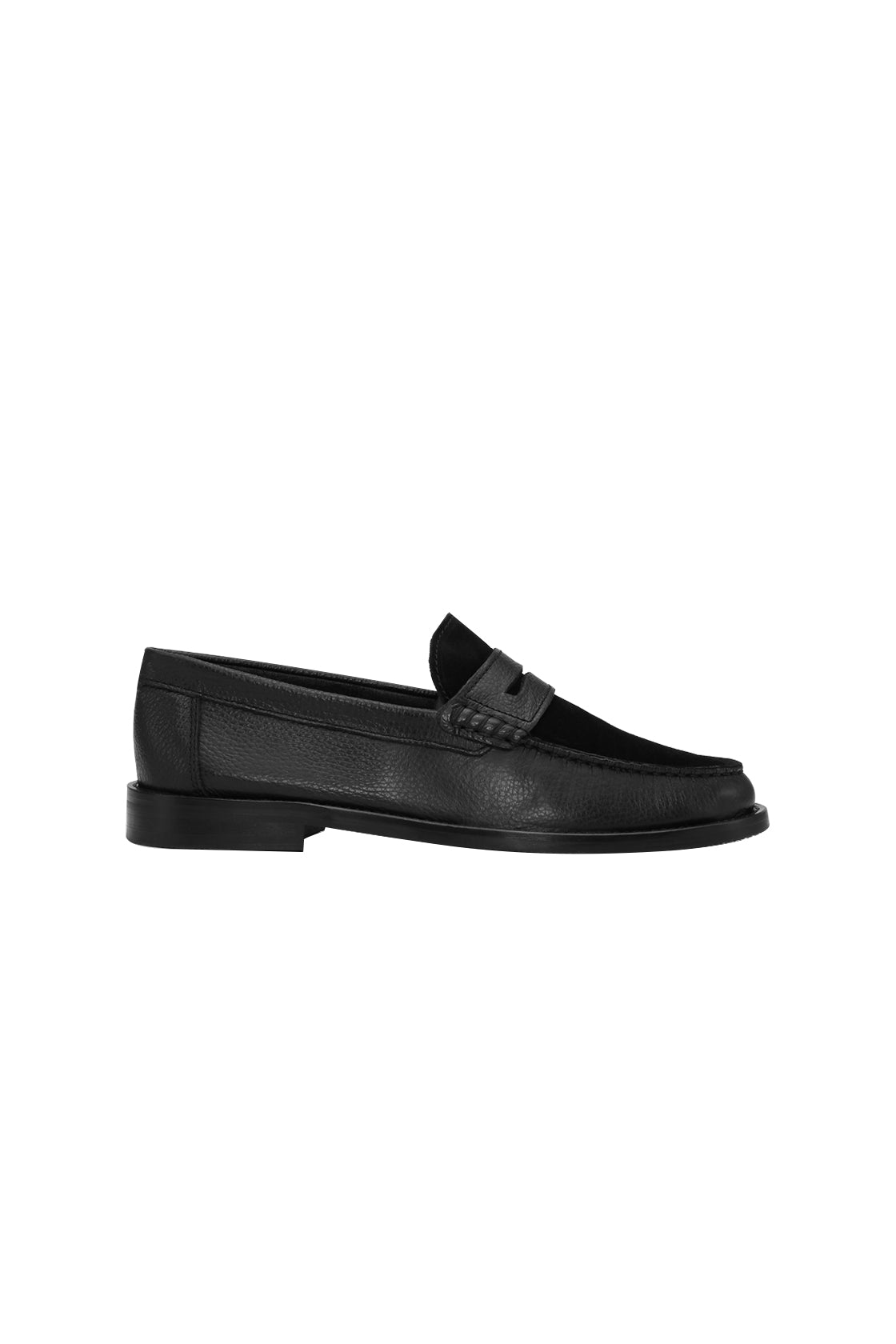 Les Deux Suede Mix Loafer Black