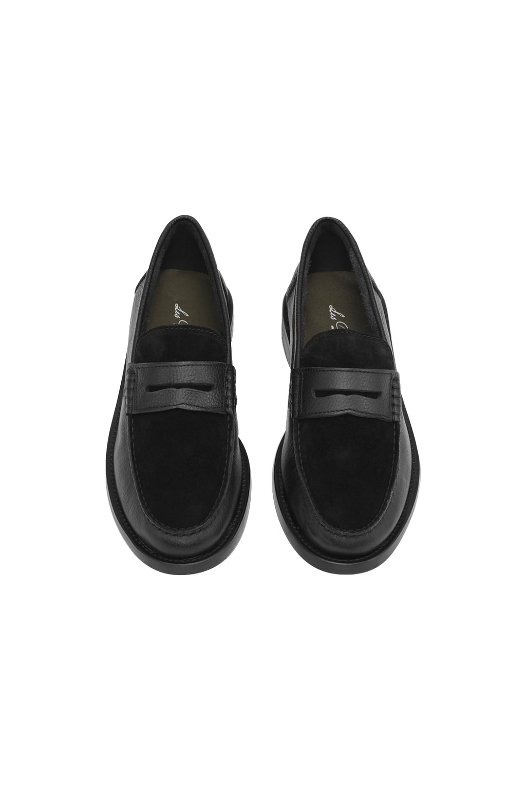 Les Deux Suede Mix Loafer Black