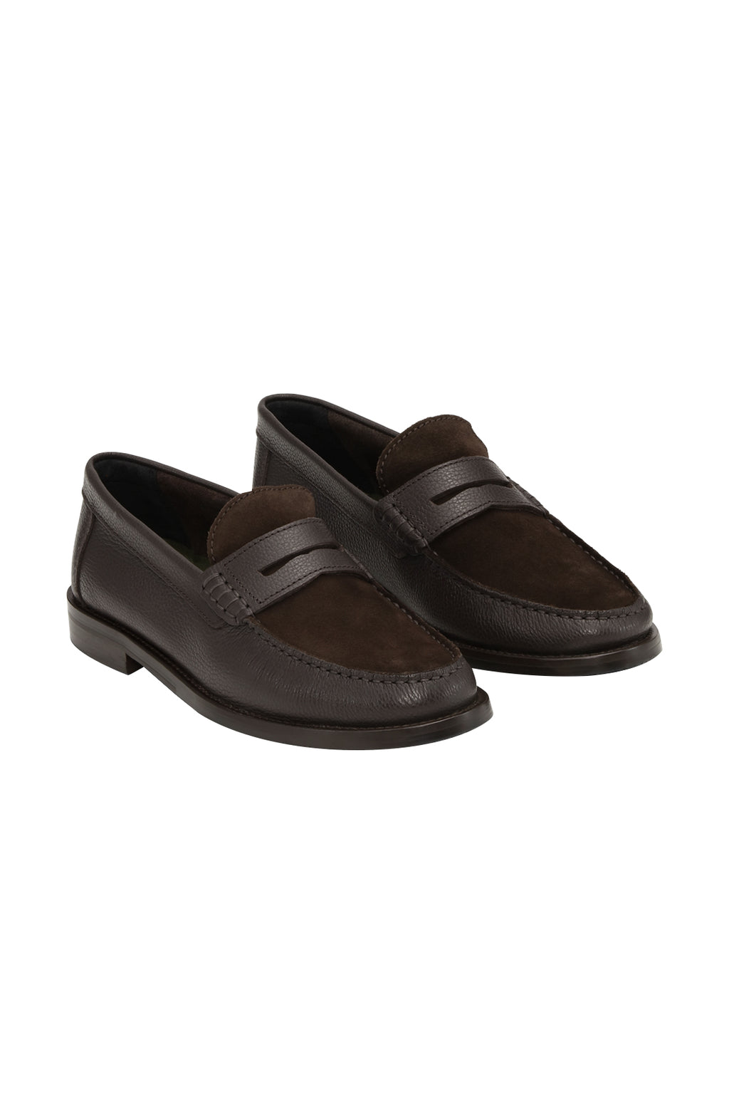 Les Deux Suede Mix Loafer Mole Brown