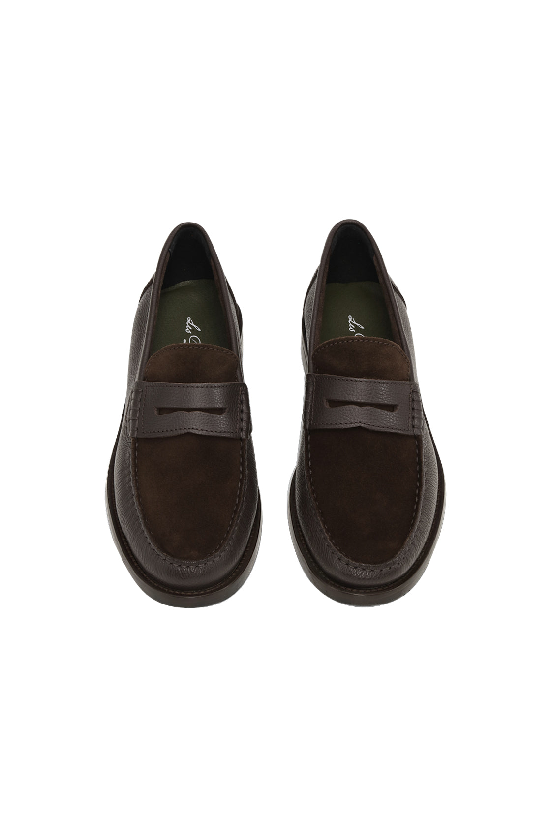 Les Deux Suede Mix Loafer Mole Brown