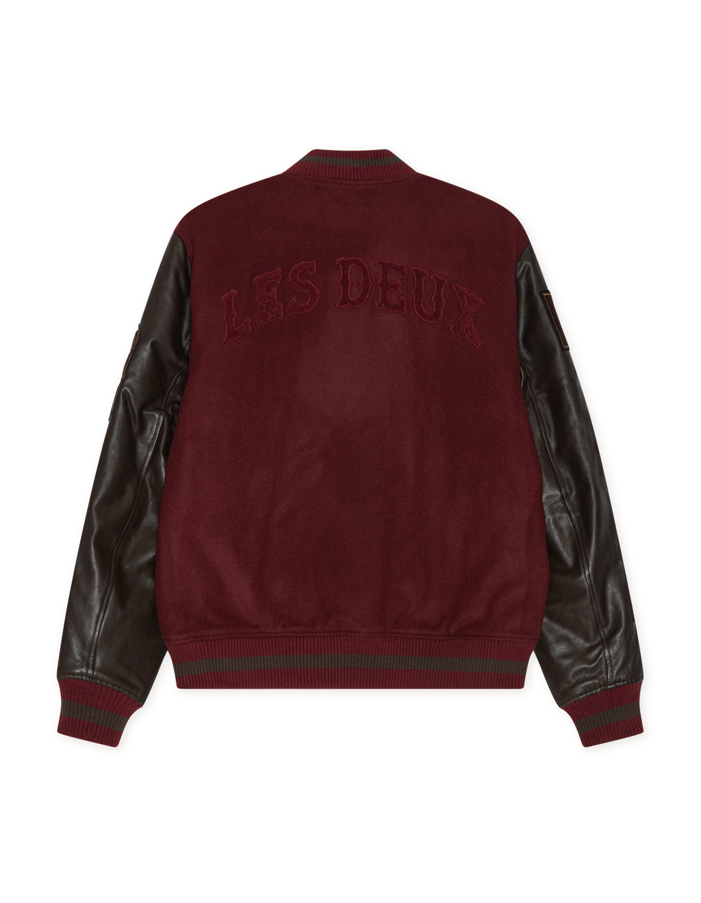 Les Deux Varsity Jacket Chocolate Truffle Red