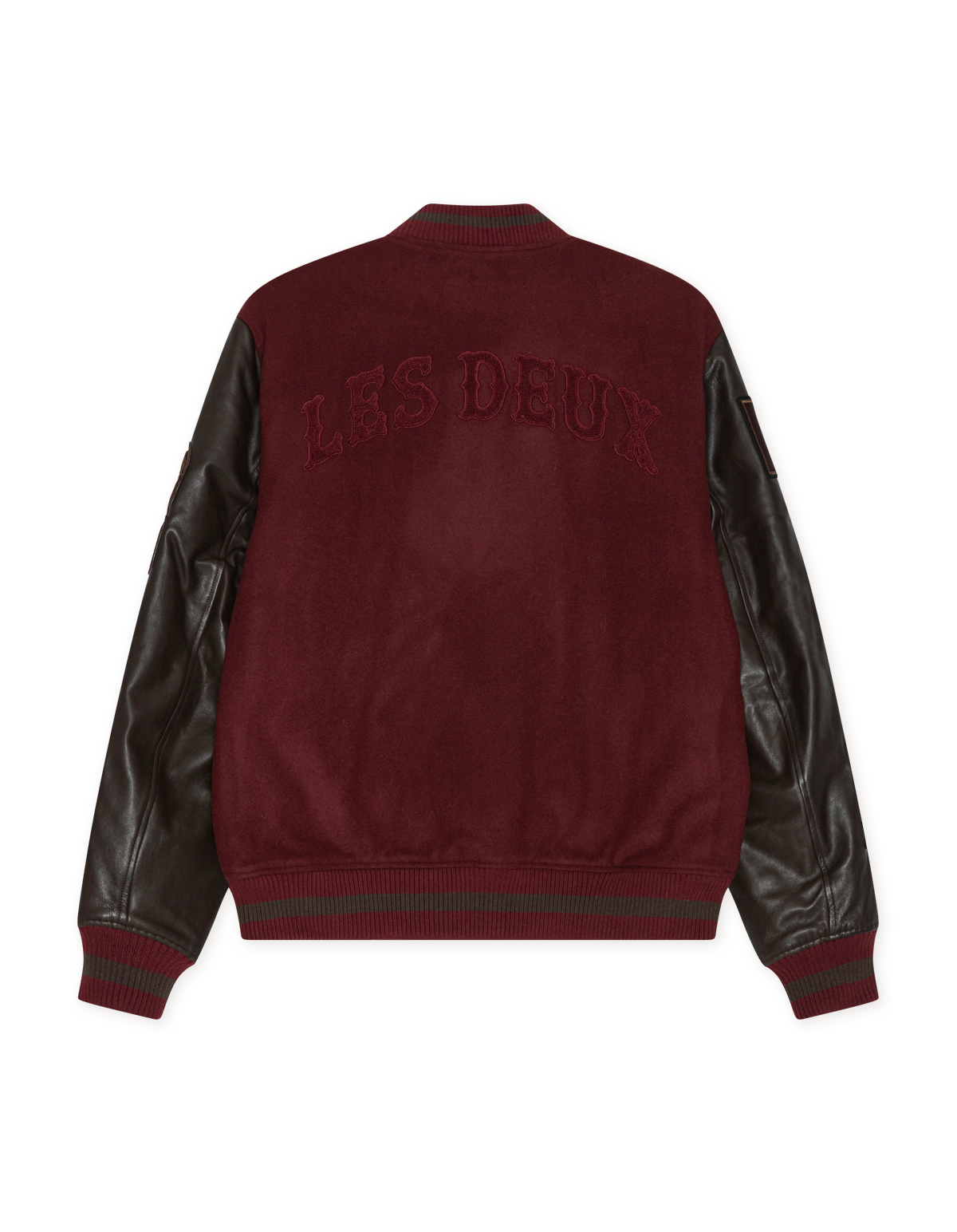 Les Deux Varsity Jacket Chocolate Truffle Red