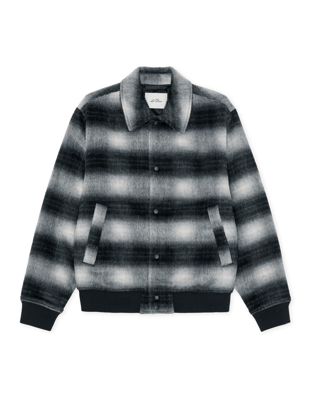 Les Deux Shadowcheck Varsity Jacket Black