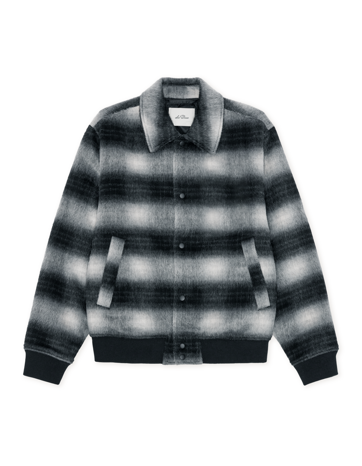 Les Deux Shadowcheck Varsity Jacket Black