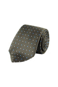 Ascot 7.5cm Silk Dot Pattern Tie Dark Green