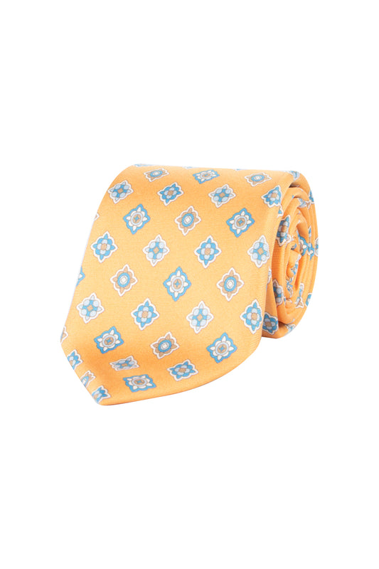 Ascot 7.5cm Silk Diamond Pattern Tie Yellow
