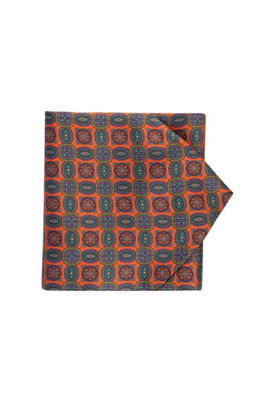 Ascot Retro Pattern Ascot Cravat Orange