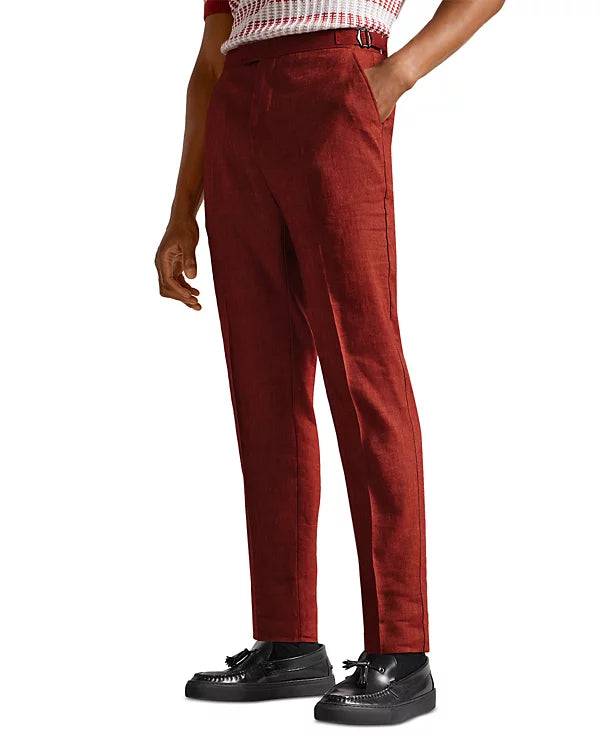 Ted Baker Illston Camburn Fit Mix Trouser Burnt Red