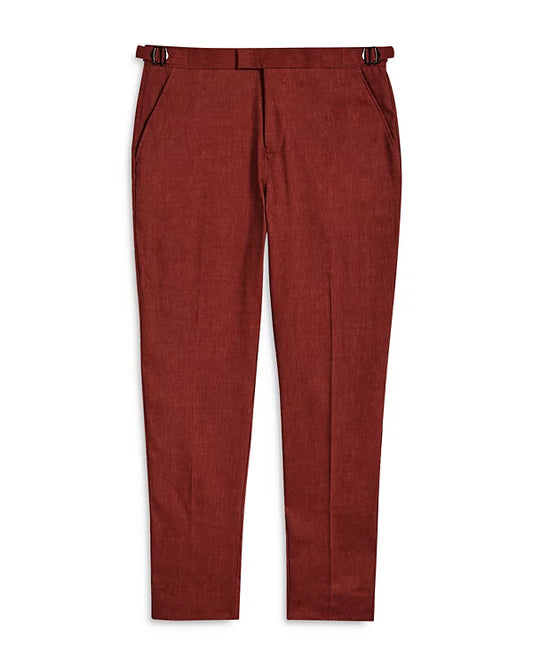 Ted Baker Illston Camburn Fit Mix Trouser Burnt Red