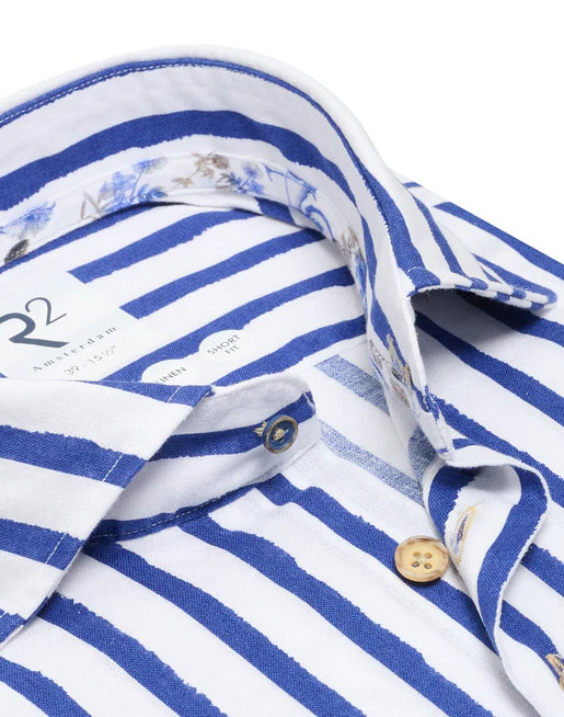 R2 Amsterdam Stripe Shirt Blue