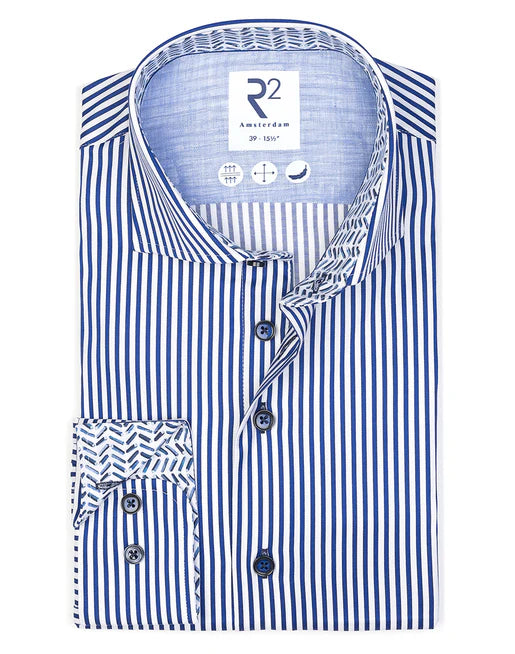 R2 Amsterdam Stripe Shirt Blue