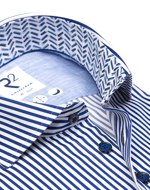 R2 Amsterdam Stripe Shirt Blue