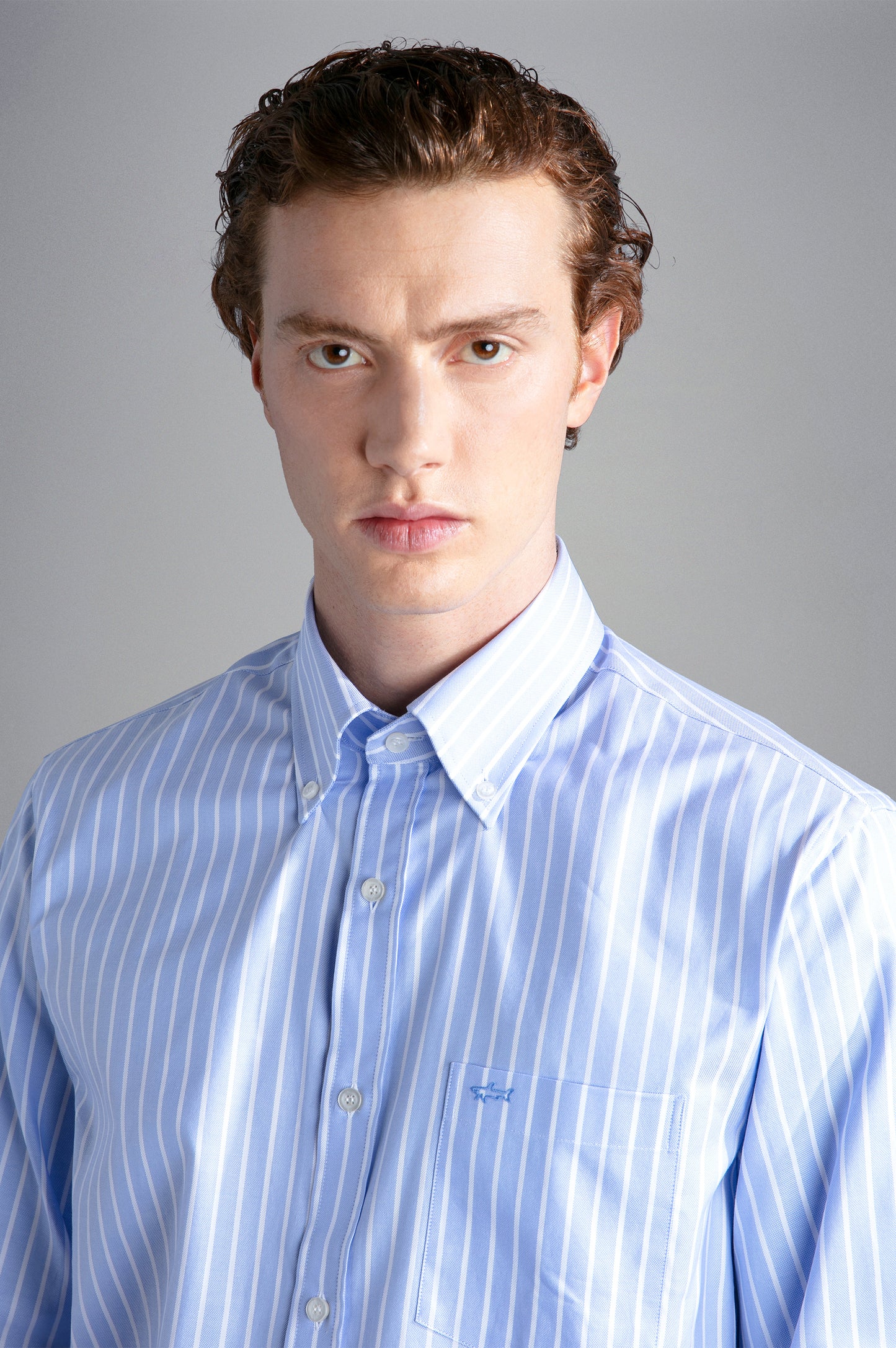 Paul & Shark Oxford Cotton LS Shirt Blue Stripe