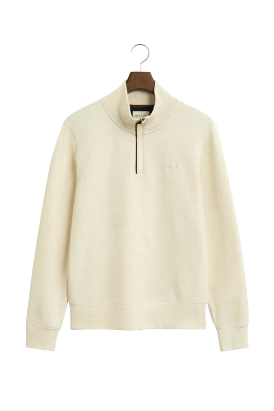Gant Sacker Rib Half Zip Sweat Cream