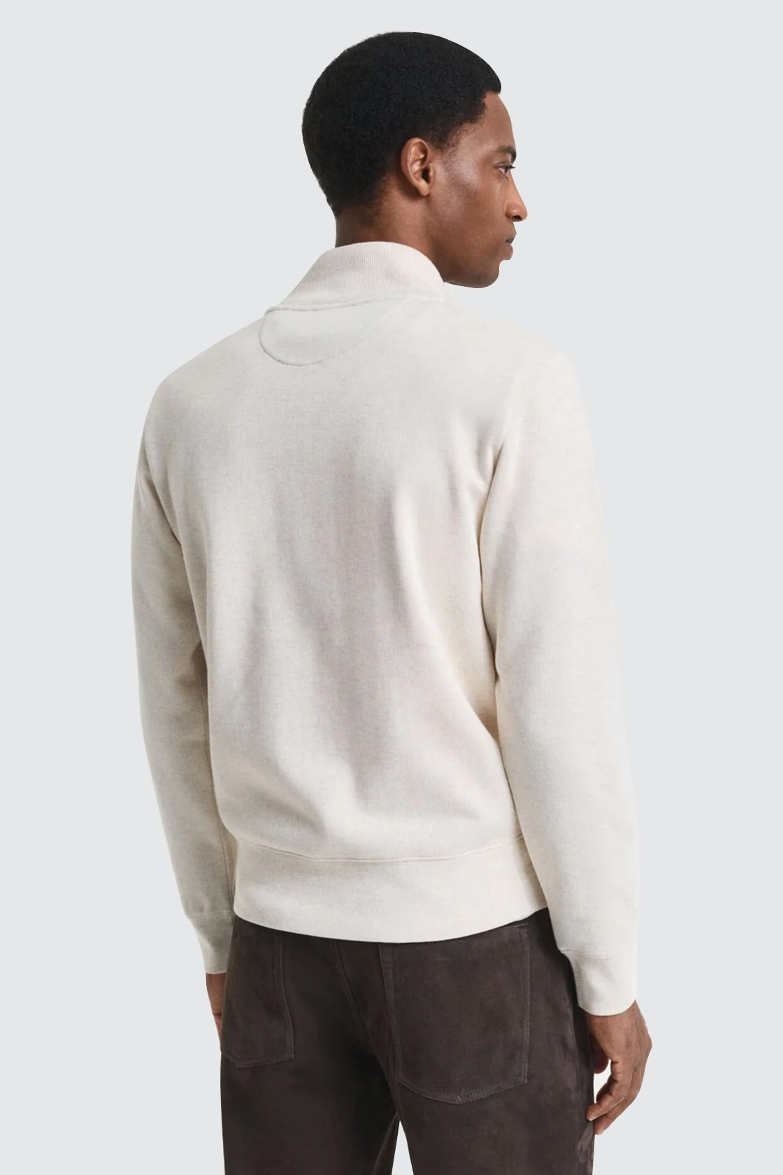 Gant Sacker Rib Half Zip Sweat Cream