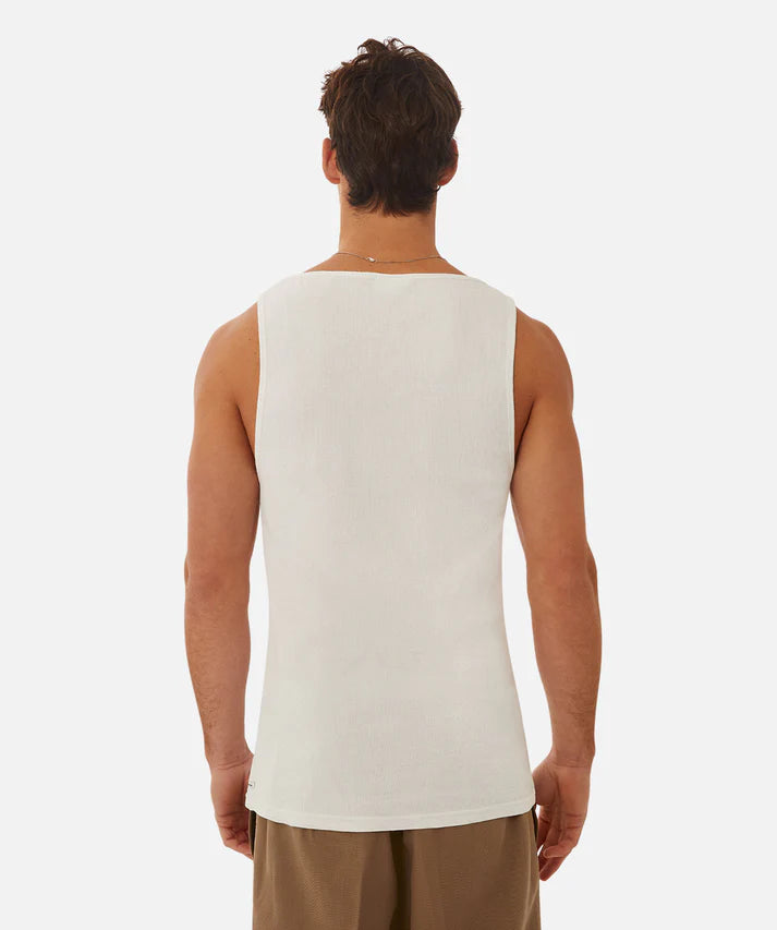 Industrie The Brando Ribbed Singlet Chalk