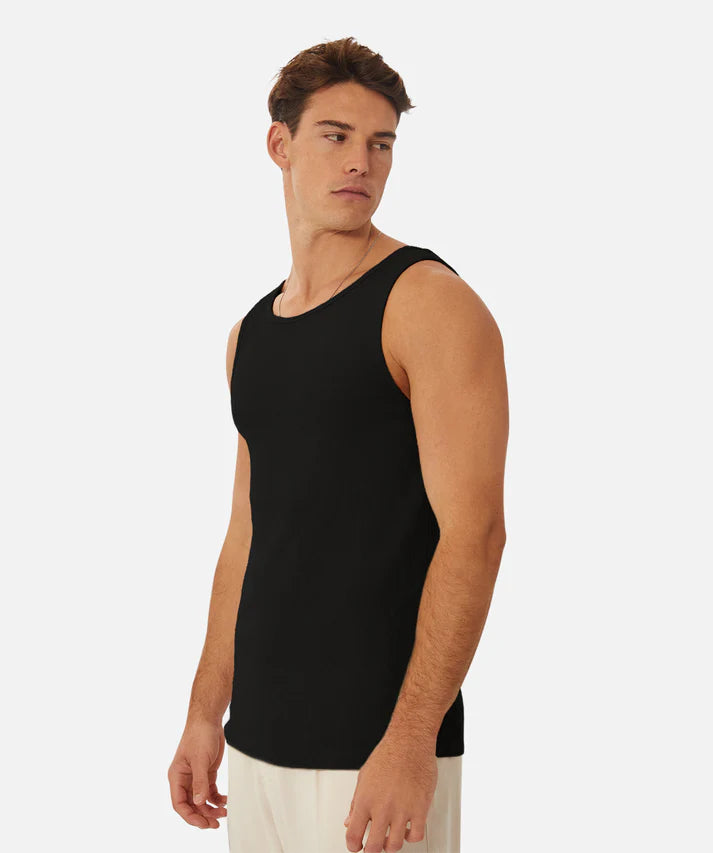 Industrie The Brando Ribbed Singlet Black