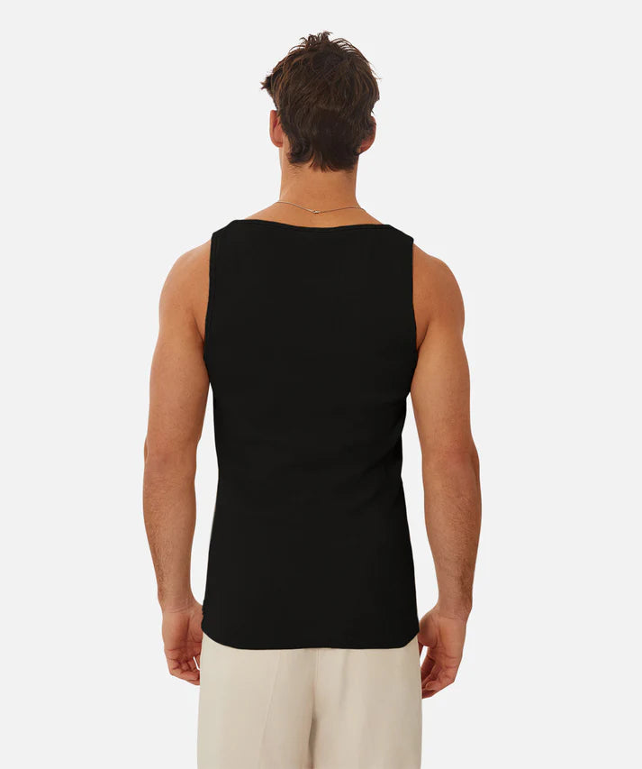 Industrie The Brando Ribbed Singlet Black