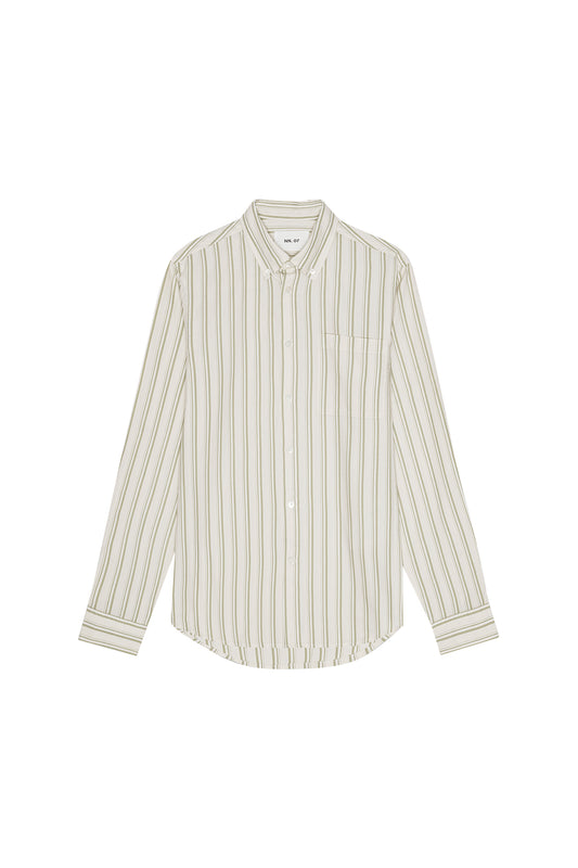 NN07 Arne BD LS Shirt Moss Stripe